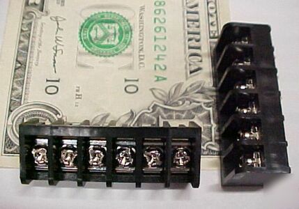 Lot 10 cooper 6 pos pcb terminal blocks barrier strips