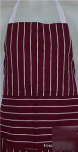 New mulberry white stripe 2 pockets bib apron free p&p