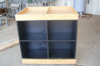 8- cubby holed wooden display stand/cabinet w/top space
