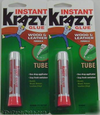 Instant krazy glue wood and leather 2 pack