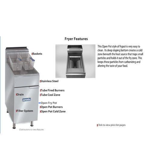 Imperial ifs-50-op fryer, 50 lbs. oil capacity, open po