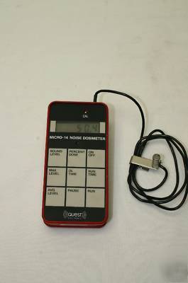 6 quest micro-14 dosimeters w/ calibrator in case nice 