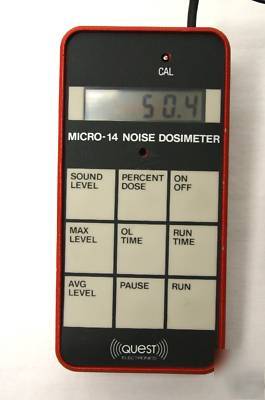 6 quest micro-14 dosimeters w/ calibrator in case nice 