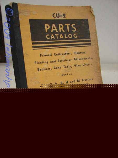 Farmall a b h m tractor attachments parts catalog cu-2 