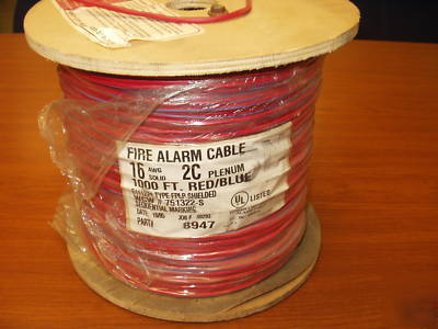 Fire alarm cable 1000 ft. #16 2/c shielded red 761322-s