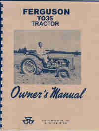 Massey ferguson to 35 operators manual print no grease