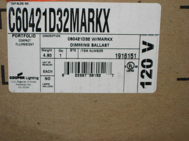 Portfolio 6' housing w/dimming ballast C60421D32MARKX