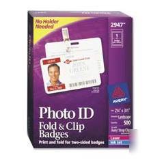 Avery fold clip twosided name badges