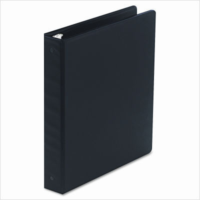 Basic vinyl round ring binder, 1-1/2IN capacity, black