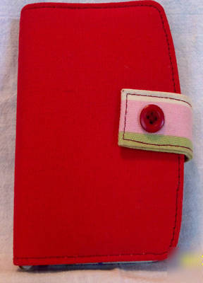 Day runner red canvas pocket organizer