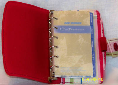 Day runner red canvas pocket organizer