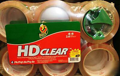 Heavy duty clear package packing tape 6 roll 2.6MIL