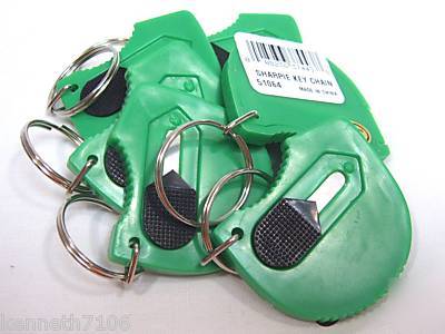 New lot 6 plastic cutter knife opener key ring keyrings 