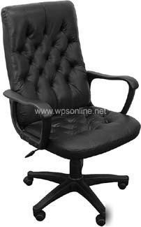 Traditional high back leather executive swivel chair