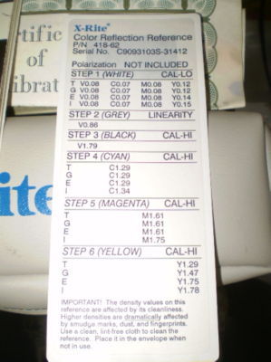 X-rite model 404 reflection densitometer