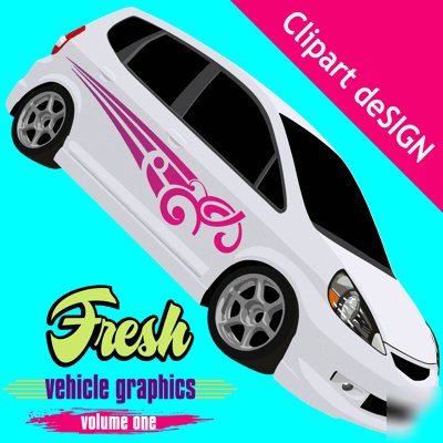 Vehicle graphic vector clipart-vinyl cutter clip art cd