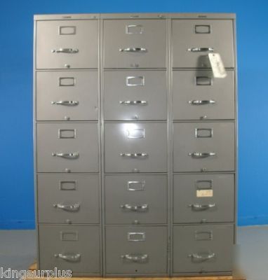 Lot of 3 premium steelcase 5 drawer letter cabinets