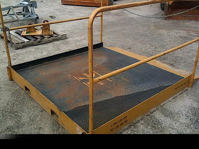 Man basket work platform for forklift dock loading ramp