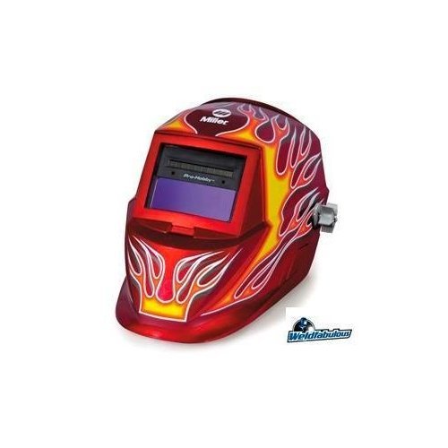 New miller 231408 pro-hobby red flame auto helmet * *
