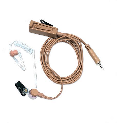 New oem motorola 2 wire earpiece w/ mic & ptt - beige