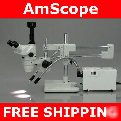 2X-225X trinocular stereo zoom microscope + 5M camera