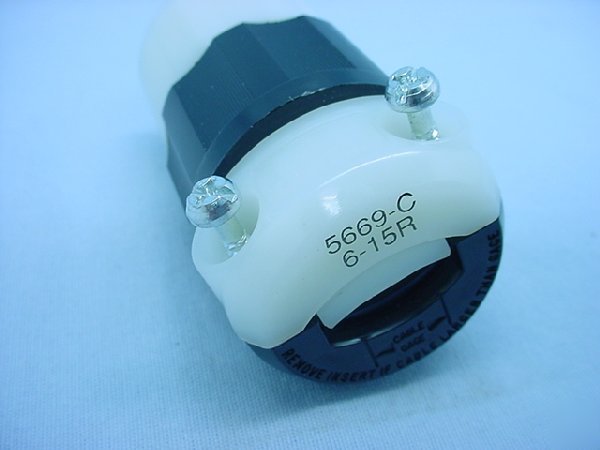 New leviton industrial connector plug 6-15 15A 250V