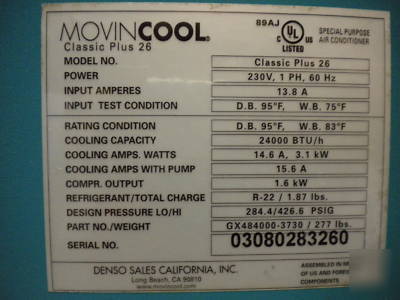 Spot coolers classic plus 26 portable air conditioning