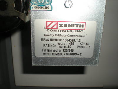 Zenith automatic transfer switch 480V/80AMPS
