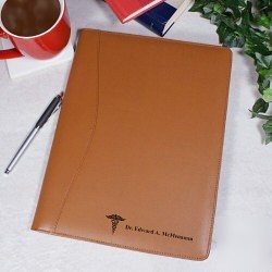 Personalized medical dr. tan leather business portfolio
