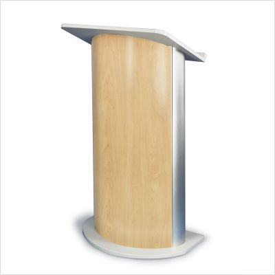 Hardrock maple lectern with satin anodized aluminum