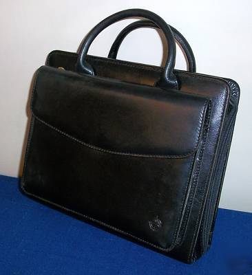 New classic black leather franklin planner/purse bag