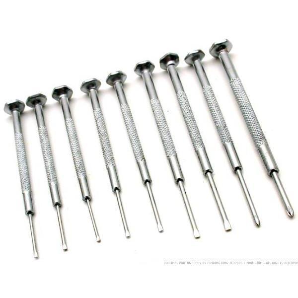 Set of 9 screwdriver hobby jewelers watchmaker tools