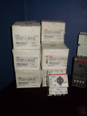  abb manual starters and d.o.l. starters on base, nos