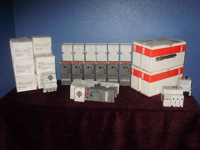  abb manual starters and d.o.l. starters on base, nos