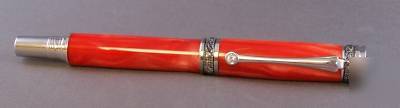 Handmade executive rollerbl pen red w/swarovski crystal