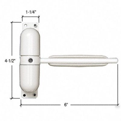 White rotary spring door closer 
