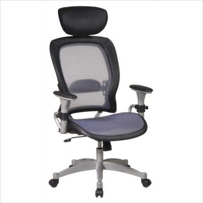 Space air grid back and seat chair adjustable head rest