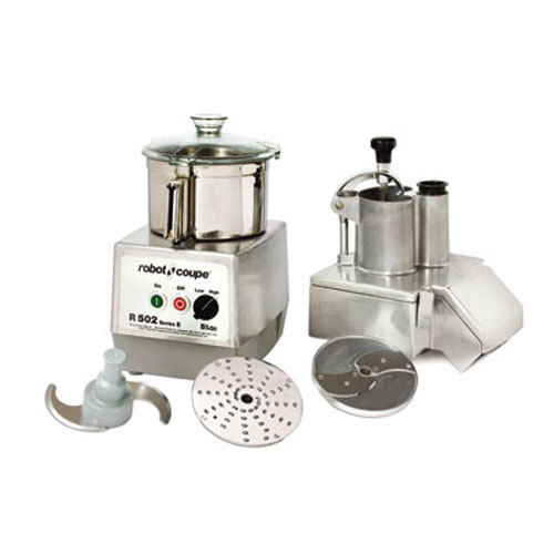 Robot R502 food processor, bowl, continuous feed attach